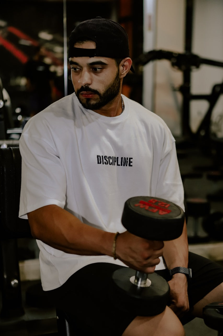 WearWolf™ Discipline Oversized T-Shirt – White Edition